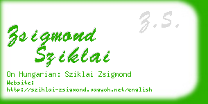 zsigmond sziklai business card